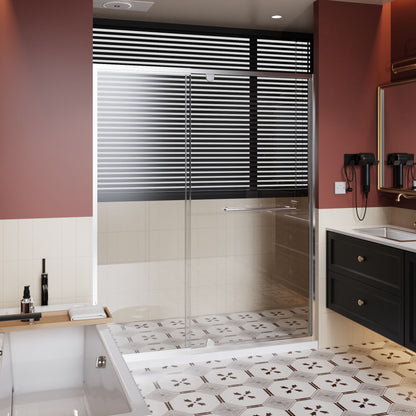 Pivot Shower Door with Handle, chrome hardware, 1/4 inch glass, HouseOfZazla on Tampa Home & Garden Store