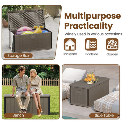 100 Gallon Large Deck Box With Lockable Lid