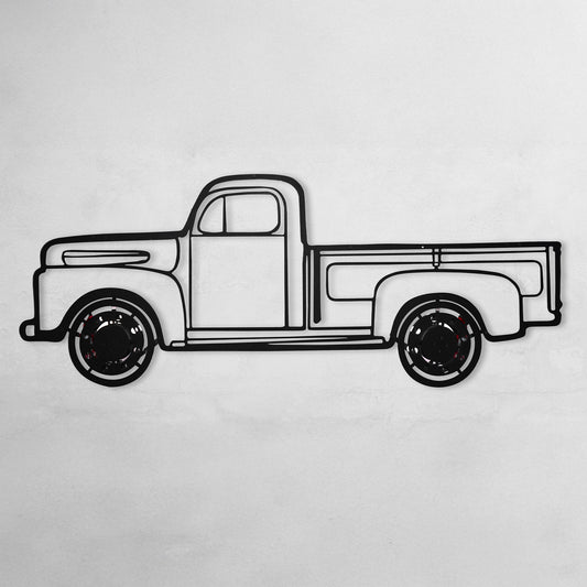 1949 Ford Pickup Wall Art – Classic Truck Steel Silhouette with Spinning Wheels-KAFMEKA041 - Tampa Home & Garden Store