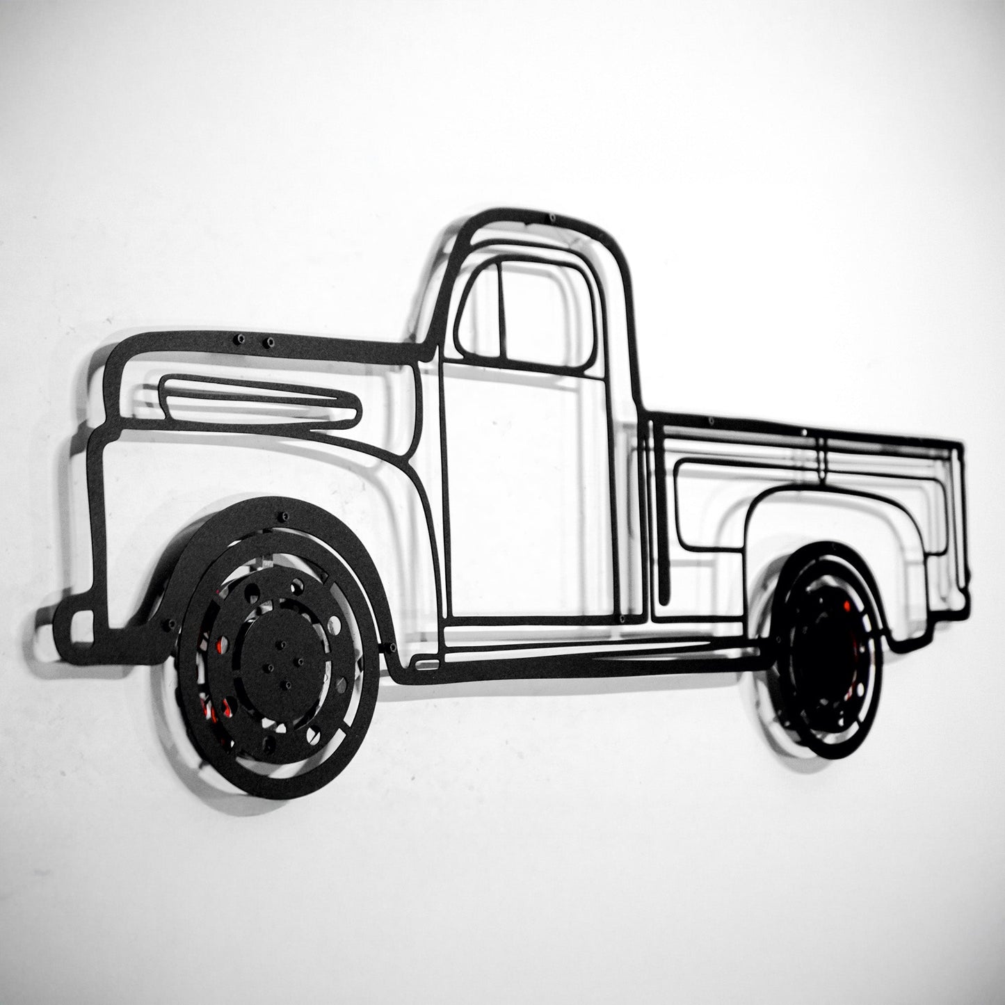 1949 Ford Pickup Wall Art – Classic Truck Steel Silhouette with Spinning Wheels-KAFMEKA041 - Tampa Home & Garden Store