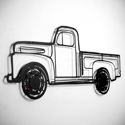 1949 Ford Pickup Wall Art – Classic Truck Steel Silhouette with Spinning Wheels-KAFMEKA041 - Tampa Home & Garden Store