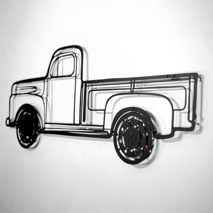 1949 Ford Pickup Wall Art – Classic Truck Steel Silhouette with Spinning Wheels-KAFMEKA041 - Tampa Home & Garden Store