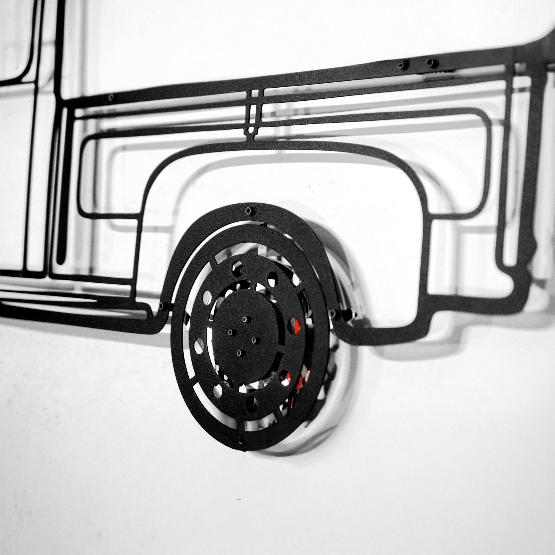 1949 Ford Pickup Wall Art – Classic Truck Steel Silhouette with Spinning Wheels-KAFMEKA041 - Tampa Home & Garden Store