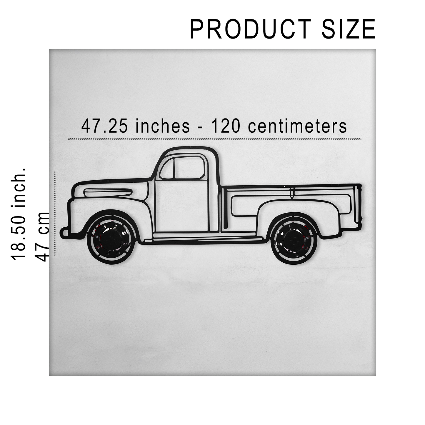 1949 Ford Pickup Wall Art – Classic Truck Steel Silhouette with Spinning Wheels-KAFMEKA041 - Tampa Home & Garden Store