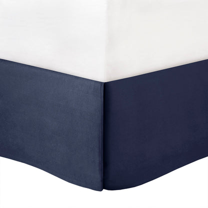 Navy Tufted 7 Piece Comforter Set For Queen Bed