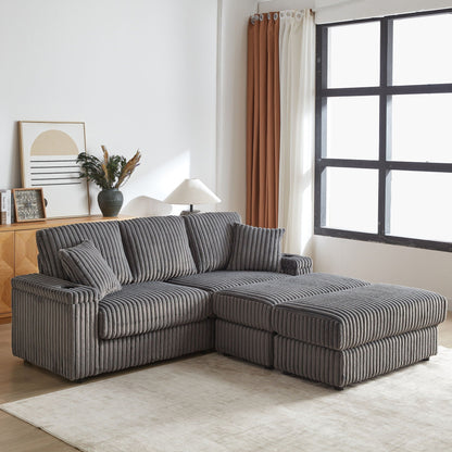 3 Seater Sofa With 2 Ottomans and Storage