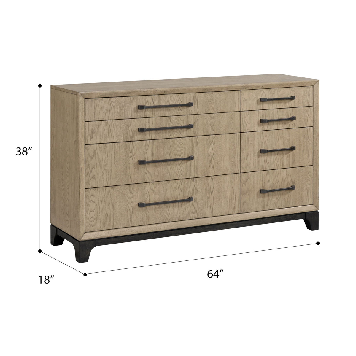 8-drawer dresser with black metal pulls in brown wood finish by HouseOfZazla on Tampa Home & Garden Store