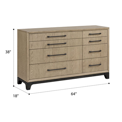 8-drawer dresser with black metal pulls in brown wood finish by HouseOfZazla on Tampa Home & Garden Store