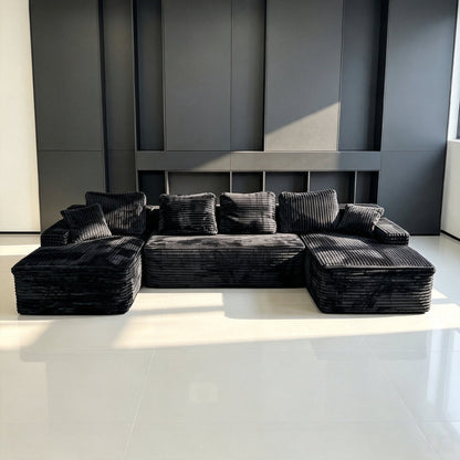 131-Inch Big Size Modular Sectional Oversized Sofa, dark charcoal fabric, HouseOfZazla on Tampa Home & Garden Store