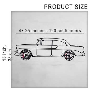 1956 Chevrolet Bel Air Wall Art – Classic Steel Silhouette with Spinning Wheels-KAFMEKA020 - Tampa Home & Garden Store