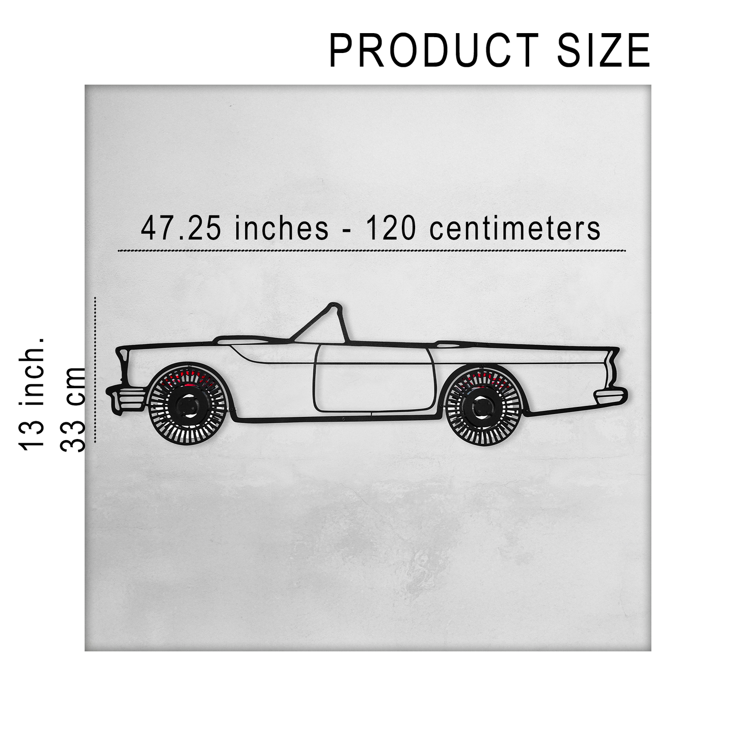 1957 Ford Thunderbird Wall Art – Classic Convertible Steel Silhouette-KAFMEKA027 - Tampa Home & Garden Store