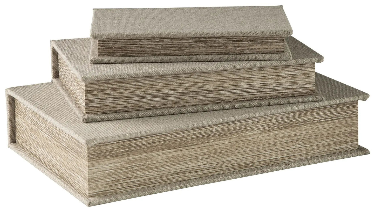 Jolina Linen Box Set of 3 Keepsake Boxes