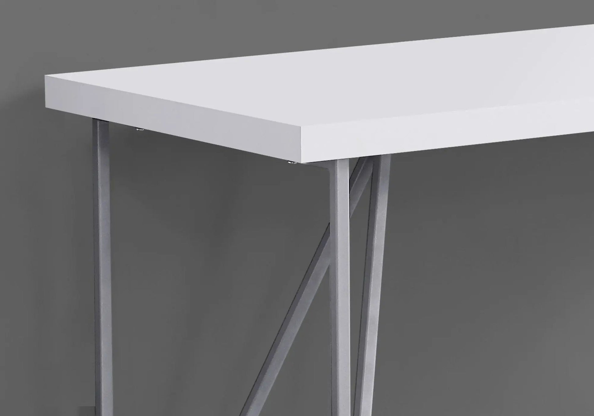 Computer desk white with metal legs for home office, contemporary design on Tampa Home & Garden Store