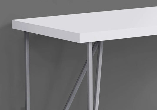 Computer desk white with metal legs for home office, contemporary design on Tampa Home & Garden Store