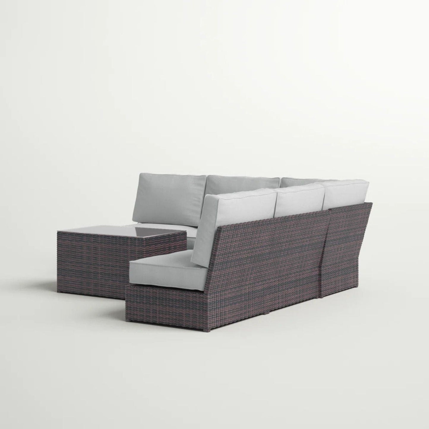 Modular Espresso Outdoor Sofa Set With Cushions