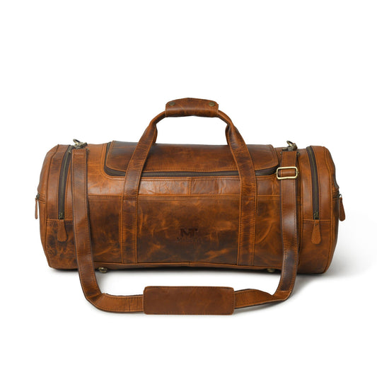Leather Gym Travel Bag, Round - Tampa Home & Garden Store