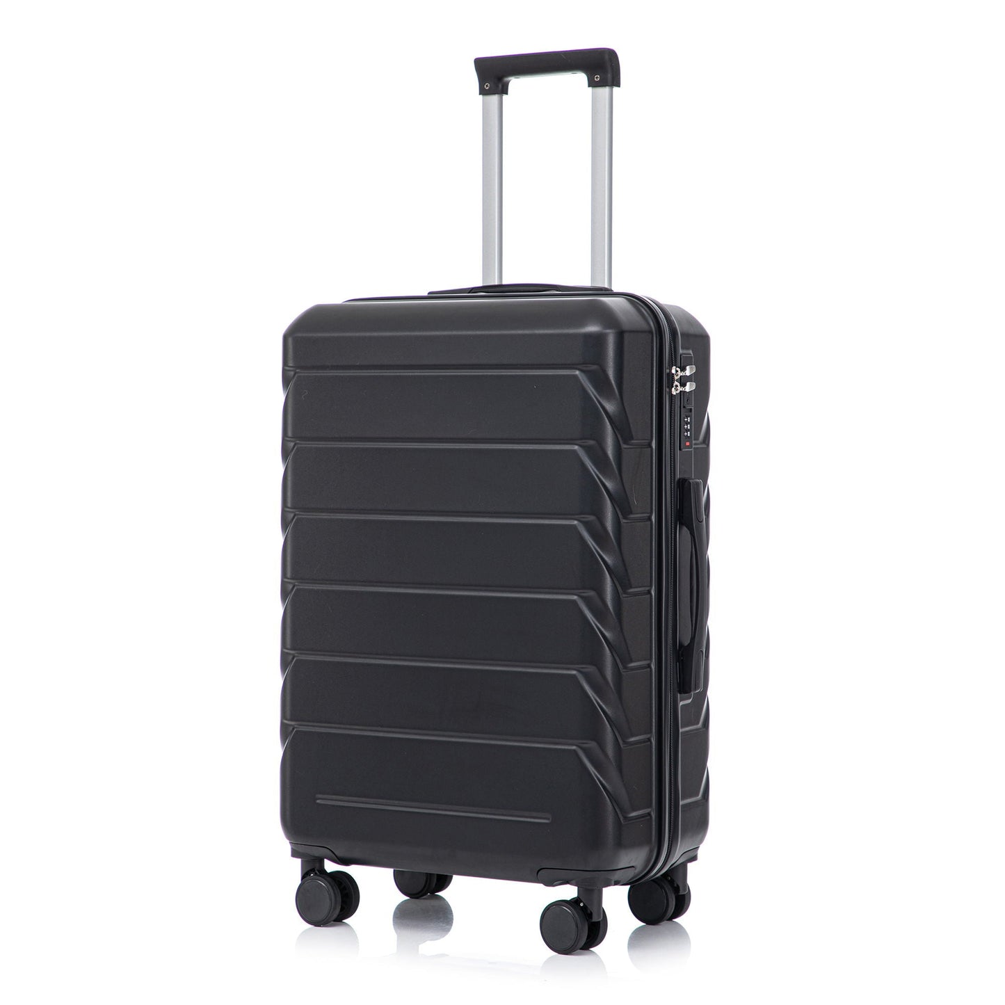 3-piece HouseOfZazla black hard-shell spinner luggage set with combination lock and extendable handle on Tampa Home & Garden Store