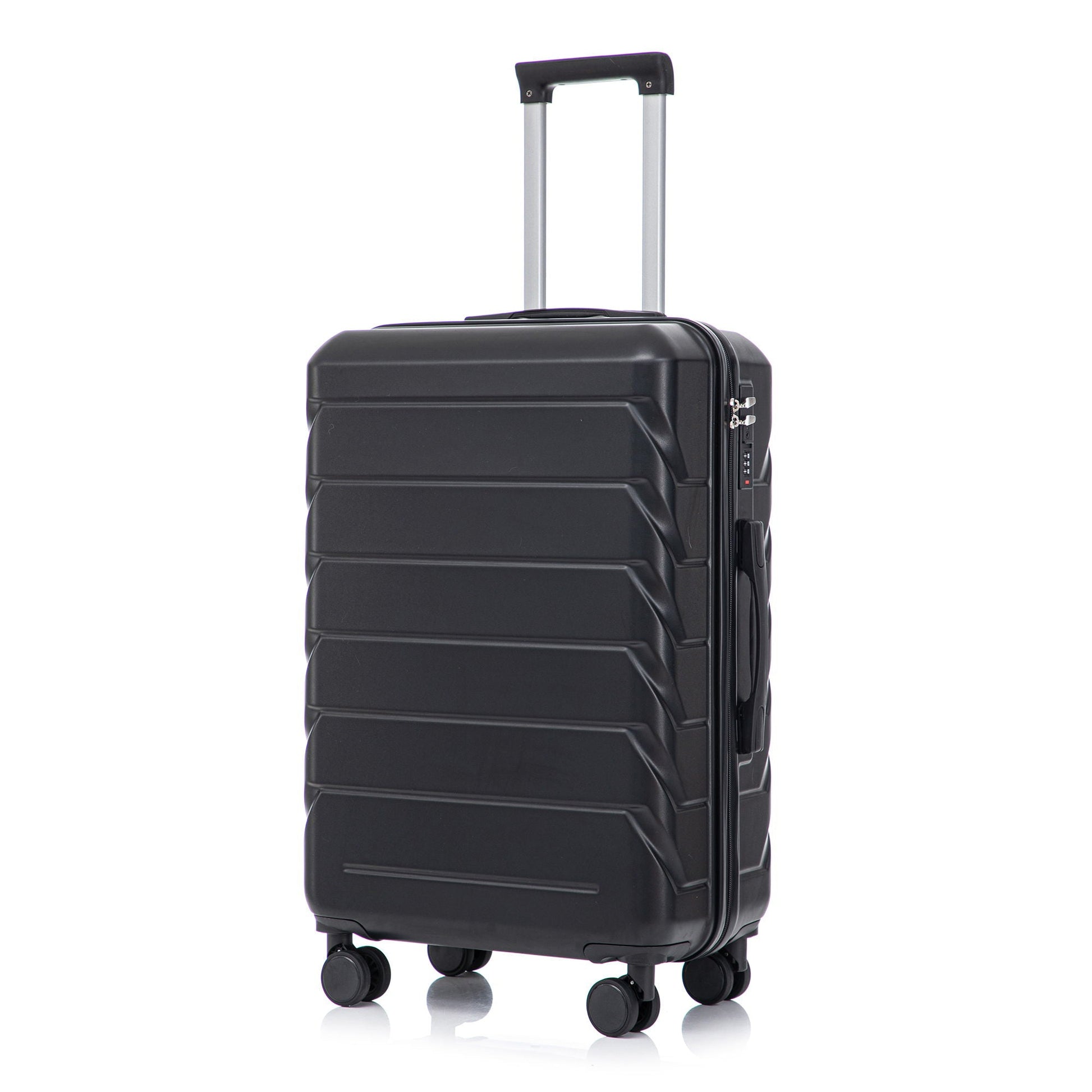 3-piece HouseOfZazla black hard-shell spinner luggage set with combination lock and extendable handle on Tampa Home & Garden Store