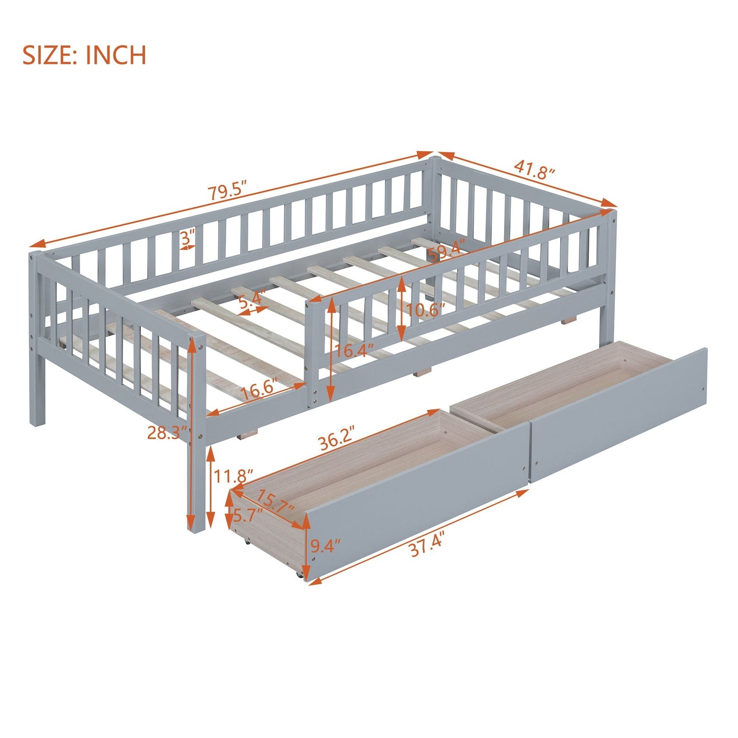 Multi Functional Wooden Daybed and Bedroom