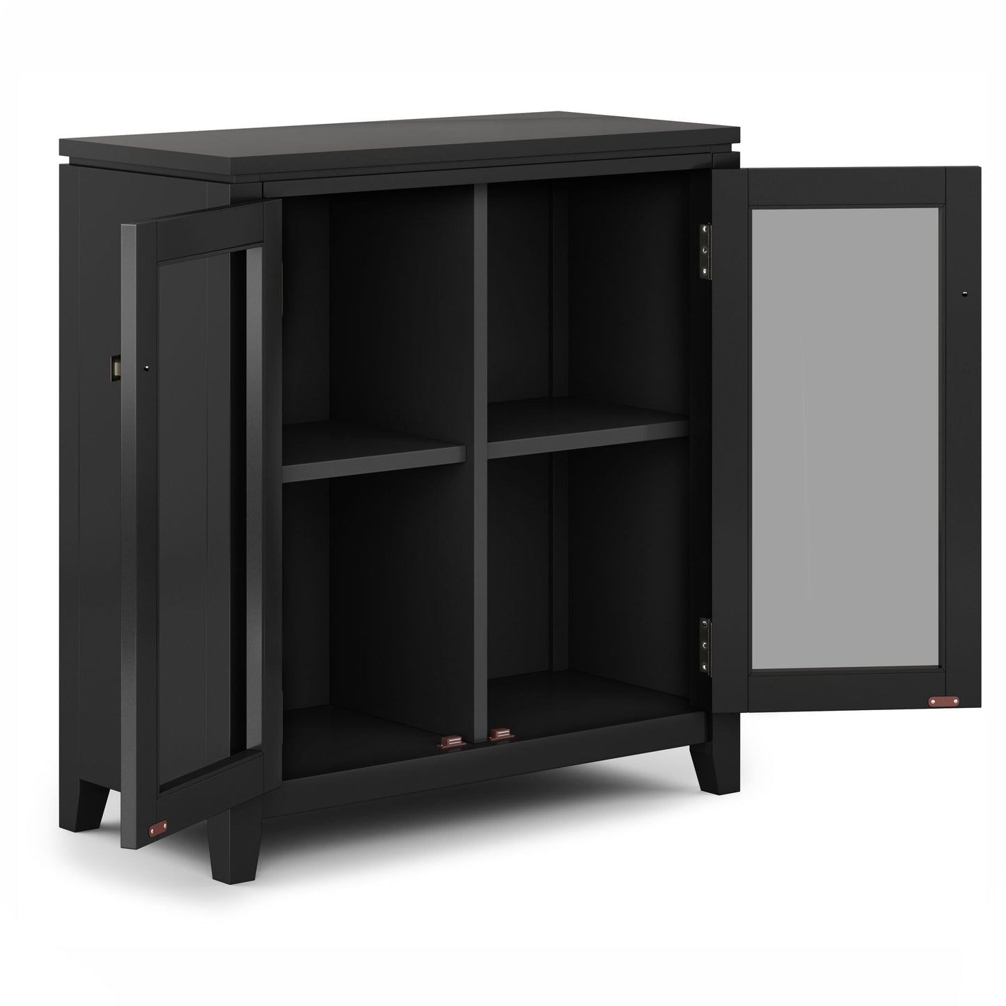 Cosmopolitan - Handcrafted Medium Storage Cabinet in black with gray door panels HouseOfZazla on Tampa Home & Garden Store