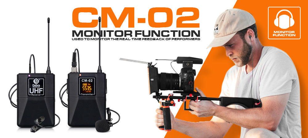Wireless microphone system with monitor function, two UHF receivers and lavalier mic for on-set filming on Tampa Home & Garden Store