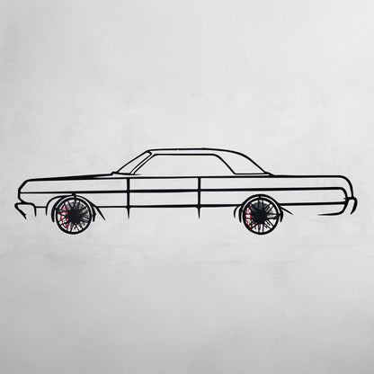 1964 Chevrolet Impala Wall Art – Classic Steel Silhouette with Spinning Wheels-KAFMEKA022 - Tampa Home & Garden Store