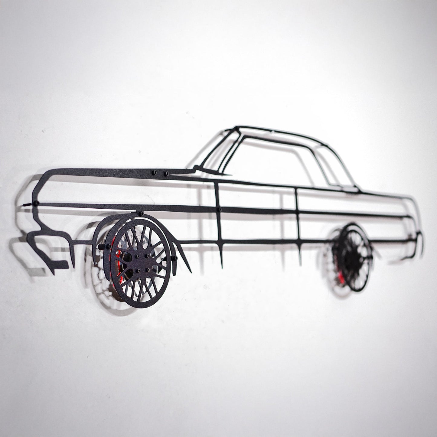 1964 Chevrolet Impala Wall Art – Classic Steel Silhouette with Spinning Wheels-KAFMEKA022 - Tampa Home & Garden Store
