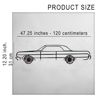 1964 Chevrolet Impala Wall Art – Classic Steel Silhouette with Spinning Wheels-KAFMEKA022 - Tampa Home & Garden Store
