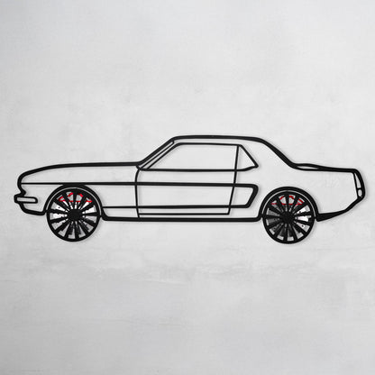 1964 Ford Mustang Wall Art – Classic Steel Silhouette with Spinning Wheels-KAFMEKA025 - Tampa Home & Garden Store