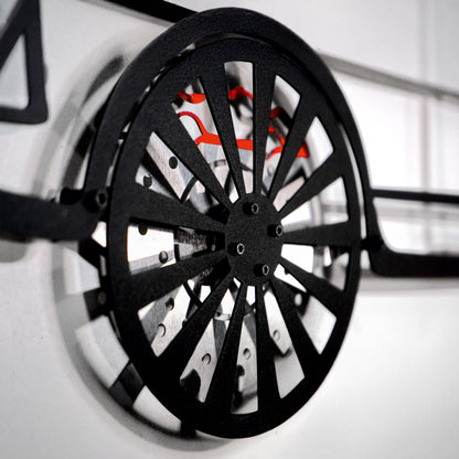 1964 Ford Mustang Wall Art – Classic Steel Silhouette with Spinning Wheels-KAFMEKA025 - Tampa Home & Garden Store