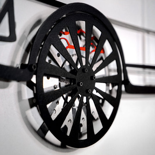 1964 Ford Mustang Wall Art – Classic Steel Silhouette with Spinning Wheels-KAFMEKA025 - Tampa Home & Garden Store