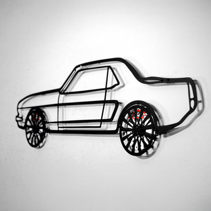 1964 Ford Mustang Wall Art – Classic Steel Silhouette with Spinning Wheels-KAFMEKA025 - Tampa Home & Garden Store