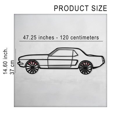 1964 Ford Mustang Wall Art – Classic Steel Silhouette with Spinning Wheels-KAFMEKA025 - Tampa Home & Garden Store