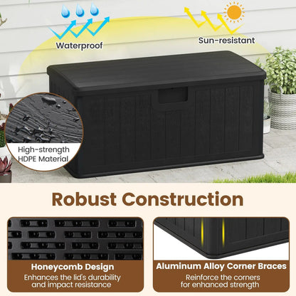 100 Gallon Large Deck Box With Lockable Lid