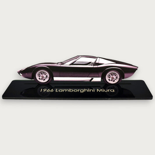1966 Lamborghini Miura (1) Metal Car Wall Art, Color 2D Diecast Car Decor, Silhouette Metal Wall Art, Gift For Car Lovers, Detailed Color Metal Car - Tampa Home & Garden Store