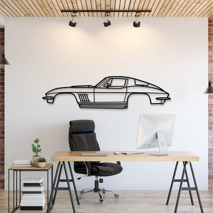 1967 Corvette Stingray 427 Metal Car Wall Art - MT0095