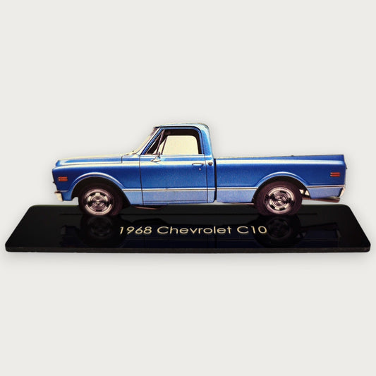 1968 Chevrolet C10 (1) Metal Car Wall Art, Color 2D Diecast Car Decor, Silhouette Metal Wall Art, Gift For Car Lovers, Detailed Color Metal Car - Tampa Home & Garden Store