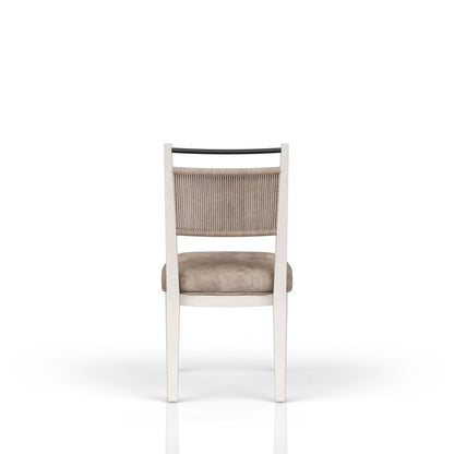 Rope-back dining chair with solid light wood frame and beige woven seat by HouseOfZazla on Tampa Home & Garden Store