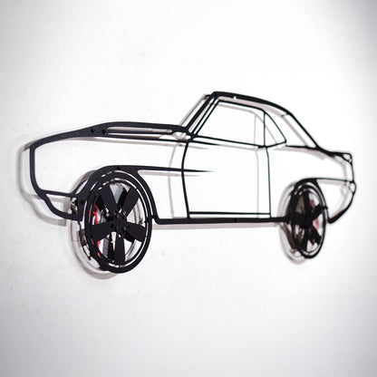 1969 Chevrolet Camaro Wall Art – Classic Steel Silhouette with Spinning Wheels-KAFMEKA021 - Tampa Home & Garden Store