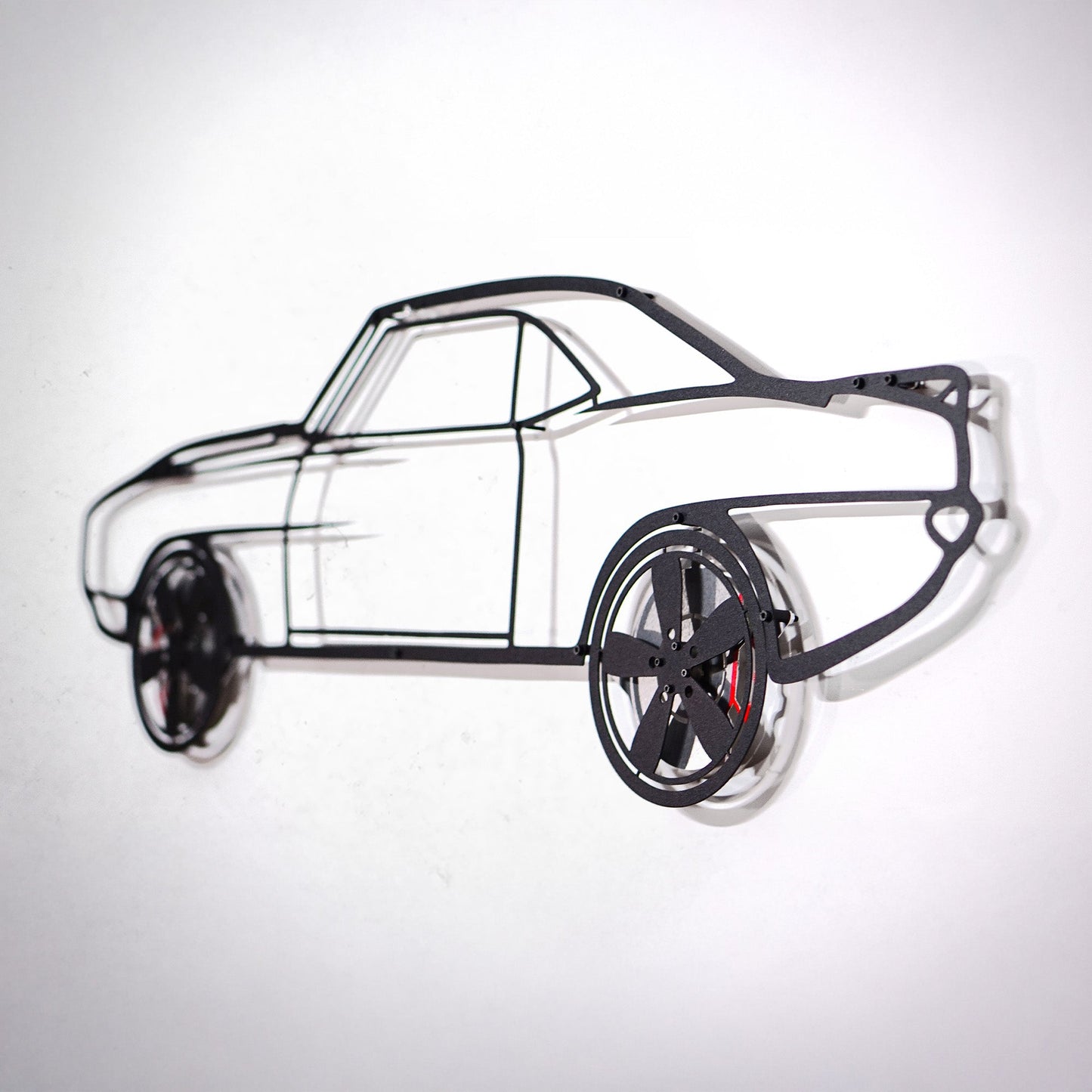 1969 Chevrolet Camaro Wall Art – Classic Steel Silhouette with Spinning Wheels-KAFMEKA021 - Tampa Home & Garden Store