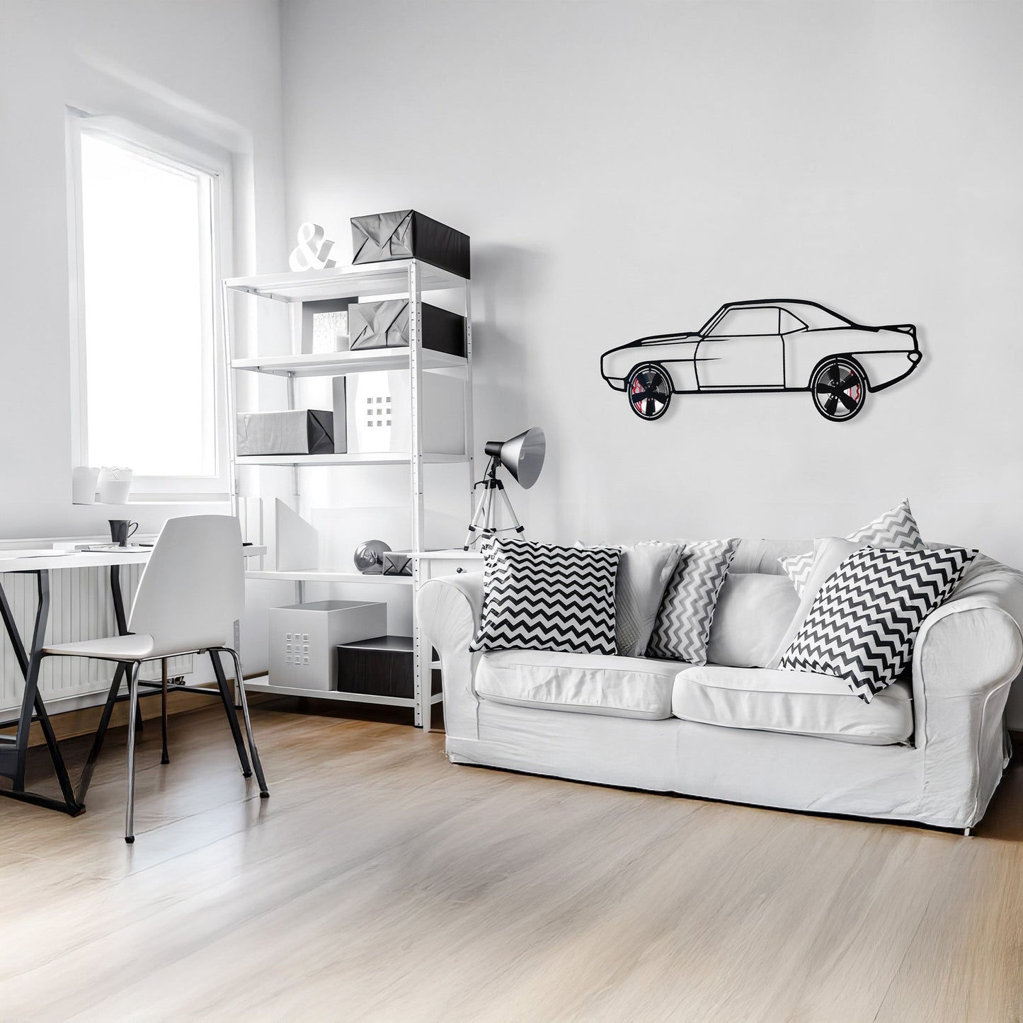 1969 Chevrolet Camaro Wall Art – Classic Steel Silhouette with Spinning Wheels-KAFMEKA021 - Tampa Home & Garden Store