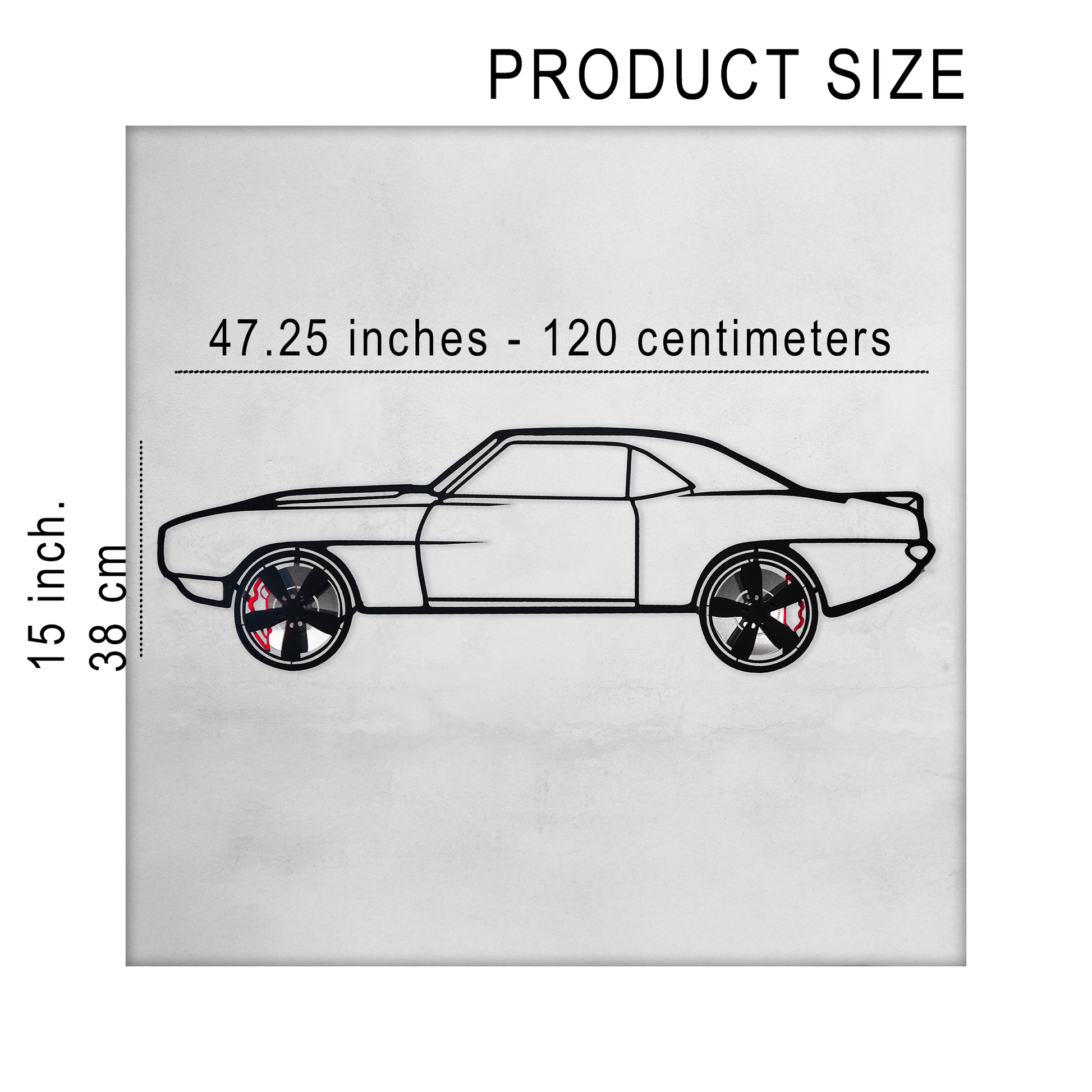 1969 Chevrolet Camaro Wall Art – Classic Steel Silhouette with Spinning Wheels-KAFMEKA021 - Tampa Home & Garden Store