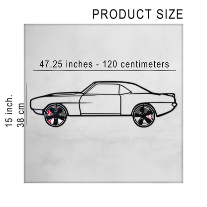 1969 Chevrolet Camaro Wall Art – Classic Steel Silhouette with Spinning Wheels-KAFMEKA021 - Tampa Home & Garden Store