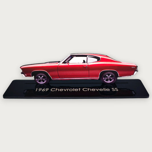 1969 Chevrolet Chevelle SS (2) Metal Car Wall Art, Color 2D Diecast Car Decor, Silhouette Metal Wall Art, Gift For Car Lovers, Detailed Color Metal Car - Tampa Home & Garden Store