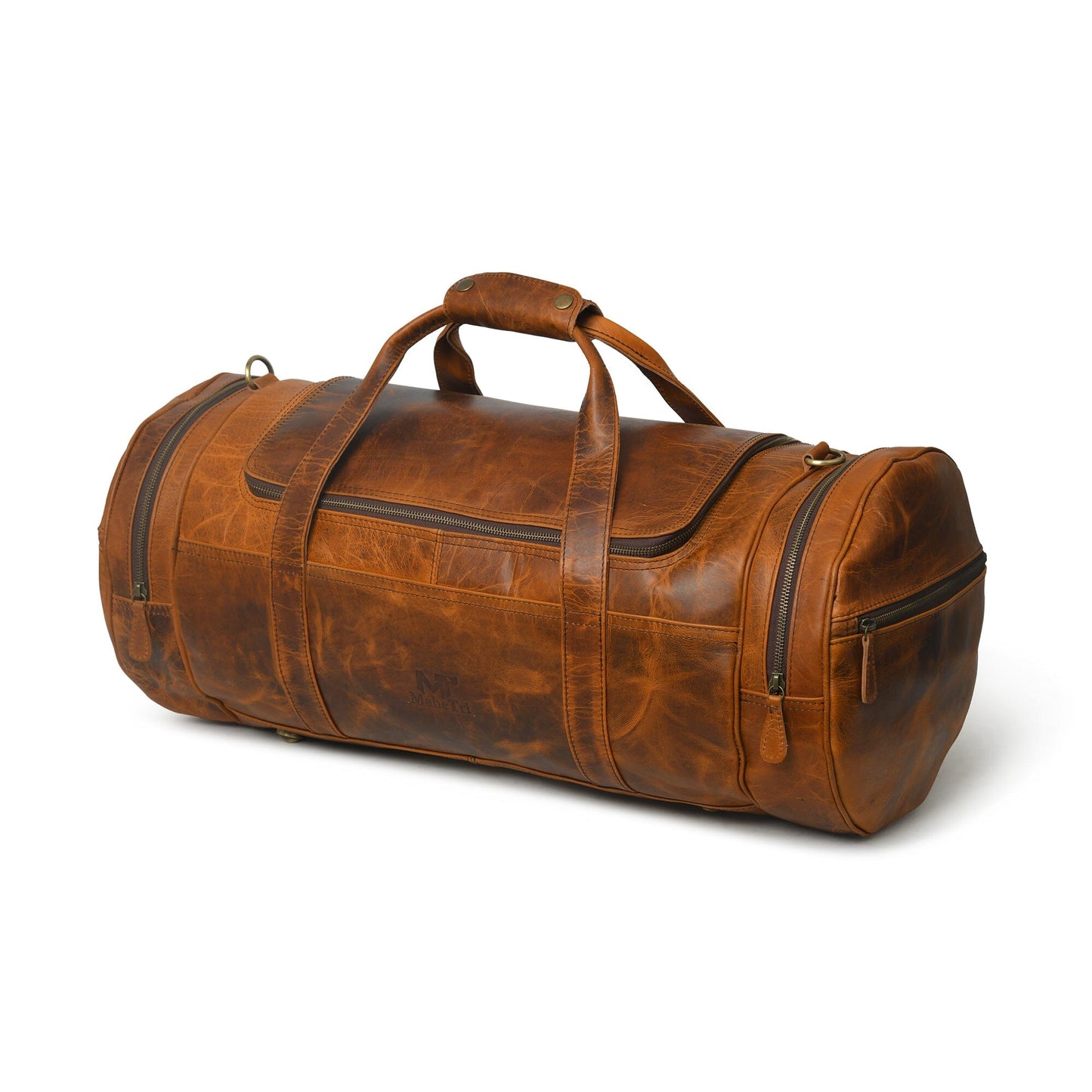 Leather Gym Travel Bag, Round - Tampa Home & Garden Store
