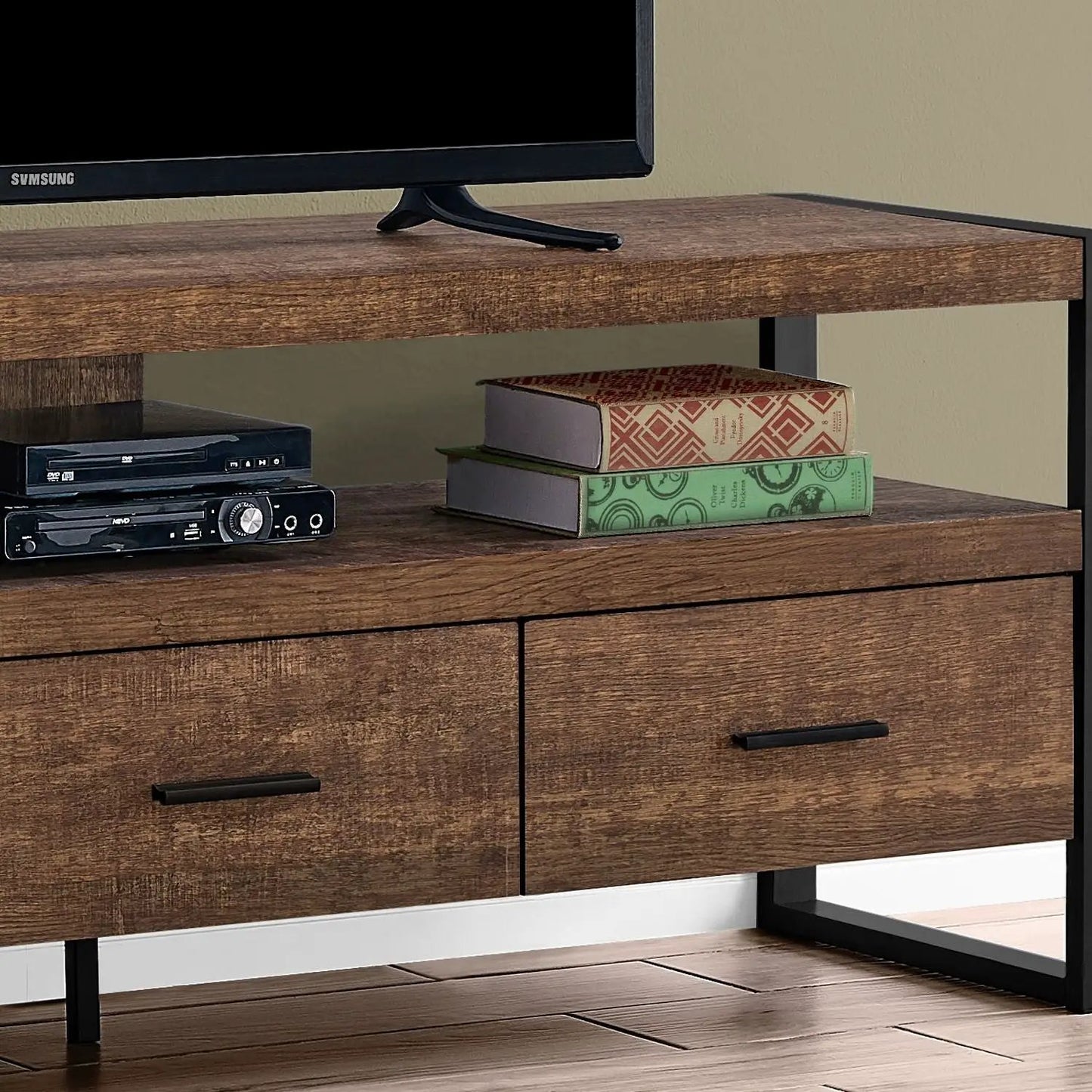Tv Stand Console With Center Storage Drawers