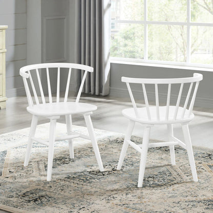 Edo 5 Piece Dining Set white Windsor chairs (4) in a bright dining nook on Tampa Home & Garden Store