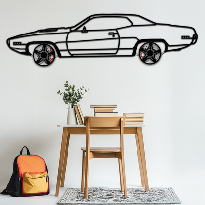 1971 Road Runner Side Profile Metal Wall Art – Classic Muscle Car Silhouette with Rotating Wheels | Garage & Office Decor Gift-KAFMEKA087 - Tampa Home & Garden Store