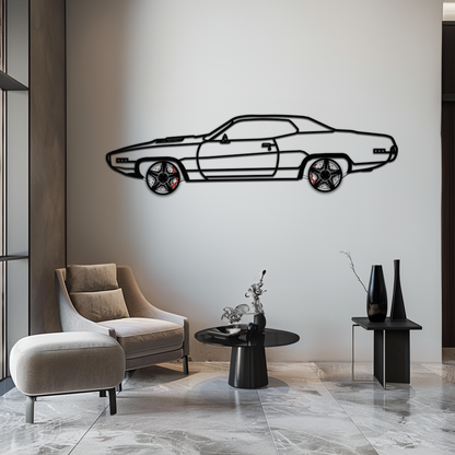 1971 Road Runner Side Profile Metal Wall Art – Classic Muscle Car Silhouette with Rotating Wheels | Garage & Office Decor Gift-KAFMEKA087 - Tampa Home & Garden Store