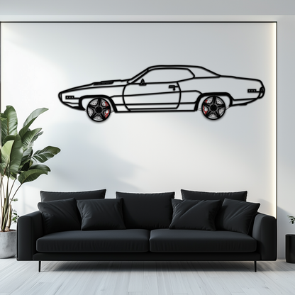 1971 Road Runner Side Profile Metal Wall Art – Classic Muscle Car Silhouette with Rotating Wheels | Garage & Office Decor Gift-KAFMEKA087 - Tampa Home & Garden Store